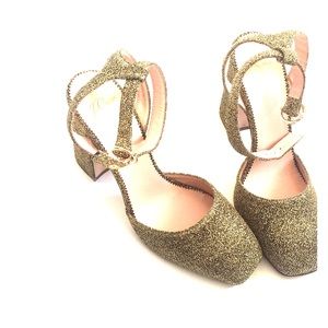 J Crew Harlow ankle-strap pumps on gold